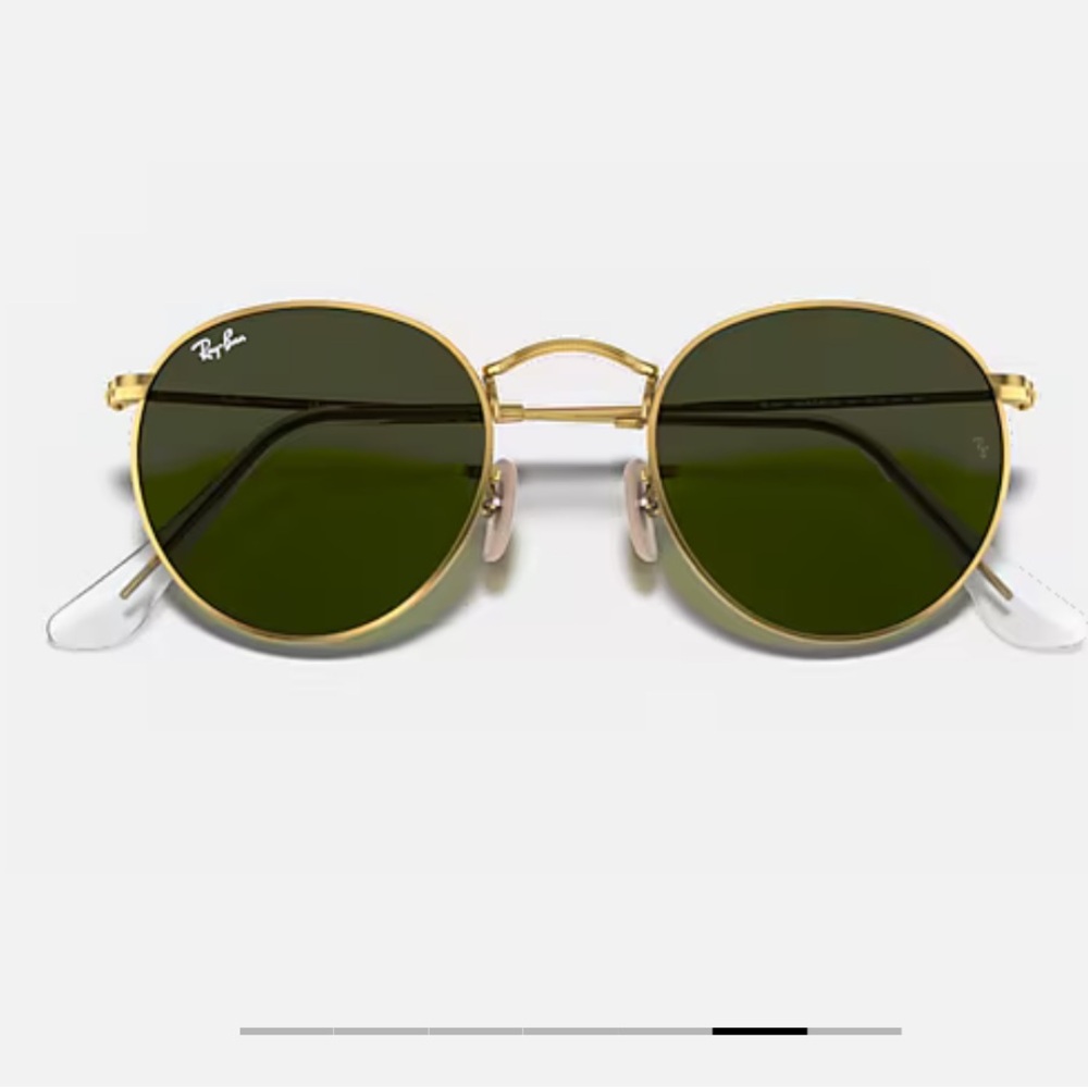 Ray-Ban Gold Frame Sunglasses with Dark Green Lenses